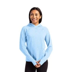 Cutter & Buck Adapt Knit Womens Heathered Hooded Pullover (Q604332) -Qualityimprint Shop Q604332 atlasheather pullovers with logo 3