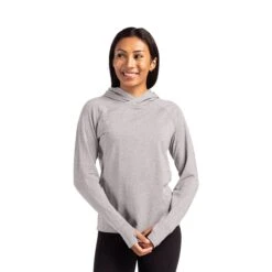 Cutter & Buck Adapt Knit Womens Heathered Hooded Pullover (Q604332)