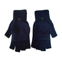 Fingerless Gloves With Flap (Q609511) -Qualityimprint Shop Q609511 navy gloves with logo 7