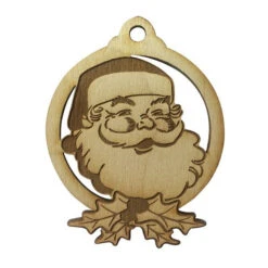 Wood Ornaments - 3" (Q635711) -Qualityimprint Shop Q635711 santa 2 ornaments with logo 6