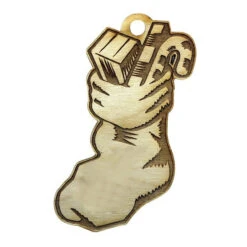 Wood Ornaments - 3" (Q635711) -Qualityimprint Shop Q635711 santa socks ornaments with logo 5