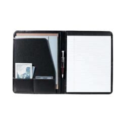 Millennium Leather Writing Pad (Q66166) -Qualityimprint Shop Q66166 black inside padfolios withlogo 3