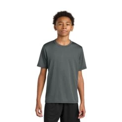 A4 Youth Cooling Performance Short Sleeve Tee (Q664332) -Qualityimprint Shop Q664332 graphite t shirts with logo 13