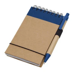 Recycled Spiral Jotters With Pen 5" X 4" (Q666811) -Qualityimprint Shop Q666811 blue jotters with logo 3