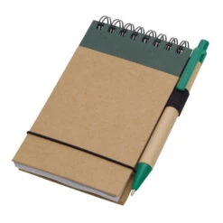 Recycled Spiral Jotters With Pen 5" X 4" (Q666811) -Qualityimprint Shop Q666811 green jotters with logo 2