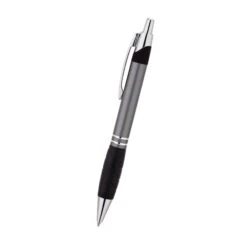 Aluminum Ballpoint With Rubber Grip (Q682311) -Qualityimprint Shop Q682311 grey blank pens withlogo 3