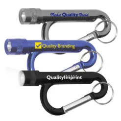 Metal Carabiner Flashlights Combo With Split Ring Attachments (Q683411)