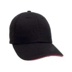 Unconstructed Chino Washed Cotton Twill Cap (Q70240) -Qualityimprint Shop Q70240 blackred caps with logo 2