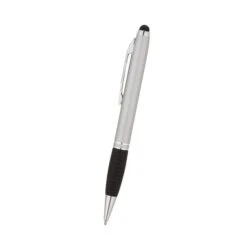 Stylus Pen With Chrome Clip & Accent Rings (Q703311) -Qualityimprint Shop Q703311 silver blank stylus withlogo 3