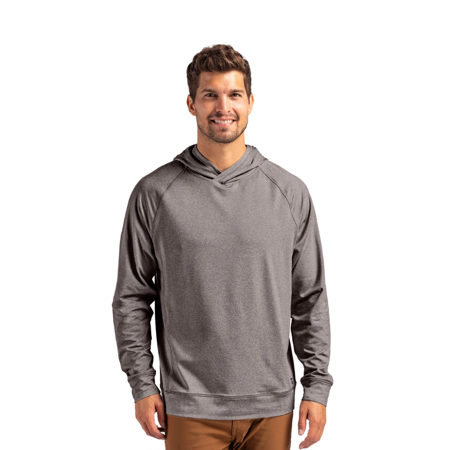 Cutter & Buck Adapt Knit Recycled Mens Heathered Hooded Pullover (Q704332) 1 Cutter & Buck Adapt Knit Recycled Mens Heathered Hooded Pullover (Q704332)