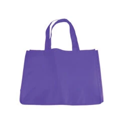 Gusseted Tote Bags (16"W X 12"H) (Q720311) -Qualityimprint Shop Q720311 purple totebags with logo 7