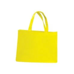 Gusseted Tote Bags (16"W X 12"H) (Q720311) -Qualityimprint Shop Q720311 yellow totebags with logo 9