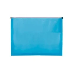 PP Zip Closure Envelope W/ Business Card Slot (Q721611) -Qualityimprint Shop Q721611 translucent blue file organizers with logo 2