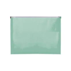 PP Zip Closure Envelope W/ Business Card Slot (Q721611) -Qualityimprint Shop Q721611 translucent green file organizers with logo 4