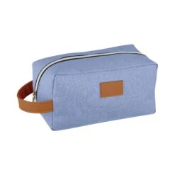 Heathered Toiletry Bag (Q722611) -Qualityimprint Shop Q722611 blue toiletry bags with logo 6