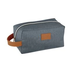 Heathered Toiletry Bag (Q722611) -Qualityimprint Shop Q722611 gray toiletry bags with logo 5