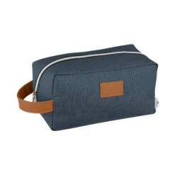 Heathered Toiletry Bag (Q722611) -Qualityimprint Shop Q722611 navy toiletry bags with logo 3