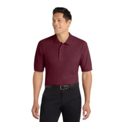 Port Authority® Silk Touch™ (Q77248) -Qualityimprint Shop Q77248 Maroon Polo Shirts with logo 1