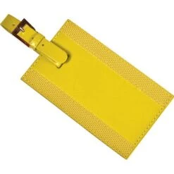 Majestic™ Leather Luggage Tag (Q807235) 10 Majestic™ Leather Luggage Tag (Q807235) -Qualityimprint Shop Q807235 4 yellow