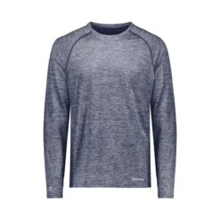 Holloway Electrify CoolCore® Long Sleeve T-Shirt (Q825222) -Qualityimprint Shop Q825222 navyheather long sleeve t shirts with logo 10