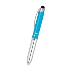 Ballpoint Pen / Stylus / LED Light (Q82965) -Qualityimprint Shop Q82965 lightblue blank pens withlogo 4