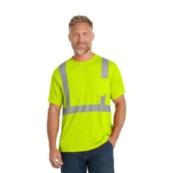 CornerStone® ANSI 107 Class 2 Mesh Tee (Q843332) -Qualityimprint Shop Q843332 safetyyellow t shirts with logo 3