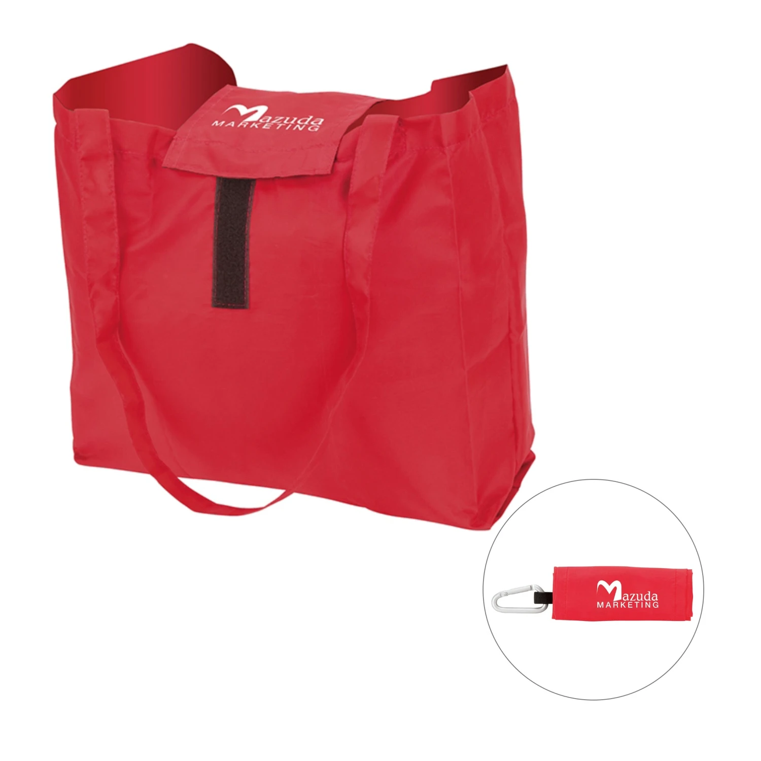Foldable Tote With Carabiner Hook (Q844311) 1 Foldable Tote With Carabiner Hook (Q844311)
