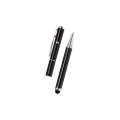 3 In 1 Soft-Touch Stylus Laser Pointer And Ballpoint Pen (Q848222) -Qualityimprint Shop Q848222 black stylus pens with logo 3