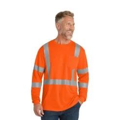CornerStone® ANSI 107 Class 3 Mesh Long Sleeve Tee (Q853332) -Qualityimprint Shop Q853332 safetyorange long sleeve t shirts with logo 3