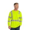 CornerStone® ANSI 107 Class 3 Mesh Long Sleeve Tee (Q853332) -Qualityimprint Shop Q853332 safetyyellow long sleeve t shirts with logo 1