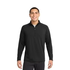 Sport-Tek® Sport-Wick® Stretch 1/4-Zip Pullover (Q857922) 18 Sport-Tek® Sport-Wick® Stretch 1/4-Zip Pullover (Q857922) -Qualityimprint Shop Q857922 black pullovers with logo 10