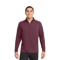 Sport-Tek® Sport-Wick® Stretch 1/4-Zip Pullover (Q857922) 22 Sport-Tek® Sport-Wick® Stretch 1/4-Zip Pullover (Q857922) -Qualityimprint Shop Q857922 maroon pullovers with logo 11