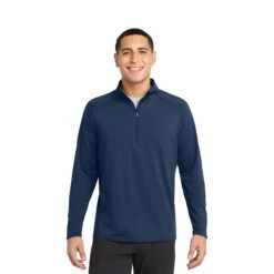 Sport-Tek® Sport-Wick® Stretch 1/4-Zip Pullover (Q857922) 23 Sport-Tek® Sport-Wick® Stretch 1/4-Zip Pullover (Q857922) -Qualityimprint Shop Q857922 true navy pullovers with logo 8