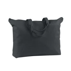 BAGedge 12 Oz. Canvas Zippered Book Tote (Q85965) -Qualityimprint Shop Q85965 black tote bags with logo 6