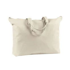 BAGedge 12 Oz. Canvas Zippered Book Tote (Q85965) -Qualityimprint Shop Q85965 nat tote bags with logo 4