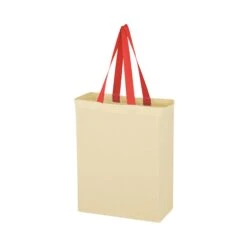 Natural Cotton Canvas Grocery Tote Bags (Q872711) -Qualityimprint Shop Q872711 red canvas bags with logo 4