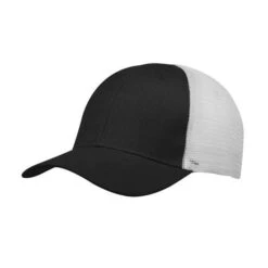 Buttonless Mesh Back Caps (Q873711) 6 Buttonless Mesh Back Caps (Q873711) -Qualityimprint Shop Q873711 black white caps with logo 2