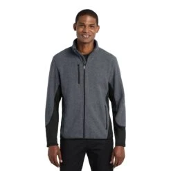 Port Authority® R-Tek® Pro Fleece Full-Zip Jacket (Q874265) -Qualityimprint Shop Q874265 CharcoalHeatherBlack Jackets with logo 1
