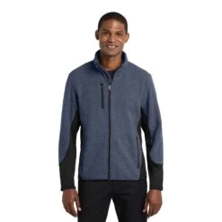 Port Authority® R-Tek® Pro Fleece Full-Zip Jacket (Q874265) -Qualityimprint Shop Q874265 NavyHeatherBlack Jackets with logo 1