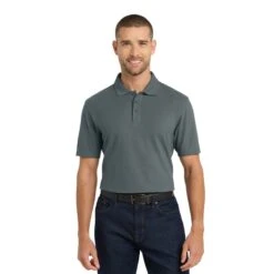 Port Authority® Stain-Resistant Polo (Q885235) -Qualityimprint Shop Q885235 SteelGrey Polo Shirts with logo 1