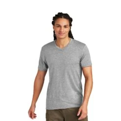District ® Very Important Tee ® V-Neck (Q887922) -Qualityimprint Shop Q887922 light heather grey v neck tshirts with logo 3