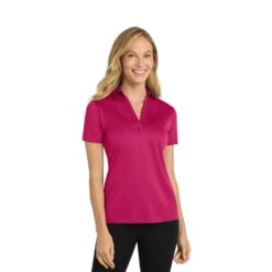 Port Authority® Ladies Silk Touch™ Performance Polo (Q897922) -Qualityimprint Shop Q897922 pink polo shirts with logo 7