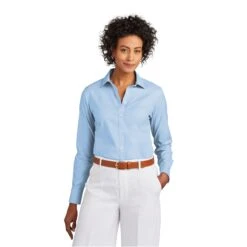 Brooks Brothers® Women's Wrinkle-Free Pinpoint Shirt (Q898722) -Qualityimprint Shop Q898722 NewportBlue Dress Shirts with logo 1
