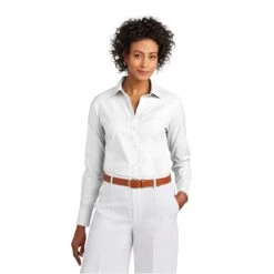 Brooks Brothers® Women's Wrinkle-Free Pinpoint Shirt (Q898722) -Qualityimprint Shop Q898722 White Dress Shirts with logo 1