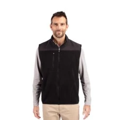 Cutter & Buck Cascade Eco Fleece Mens Vest (Q924332) -Qualityimprint Shop Q924332 black vests with logo 3