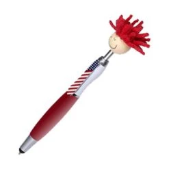 Patriotic Moptoppers® Pens (Q947811) -Qualityimprint Shop Q947811 red novelty pens with logo 2