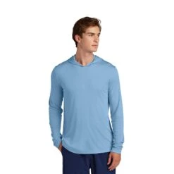 Sport-Tek® Posi-UV® Pro Long Sleeve Hoodie (Q949922) -Qualityimprint Shop Q949922 light blue hoodies with logo 5