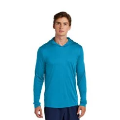 Sport-Tek® Posi-UV® Pro Long Sleeve Hoodie (Q949922) -Qualityimprint Shop Q949922 sapphire hoodies with logo 8