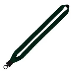 1" Cotton Lanyard With Plastic Clamshell & O-Ring (Q95714) -Qualityimprint Shop Q95714 5 forestgreen