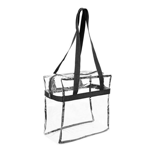 12 X 12 X 6 Inch Clear Zipper Tote With Handles (Q976422) 2 12 X 12 X 6 Inch Clear Zipper Tote With Handles (Q976422) - Image 2